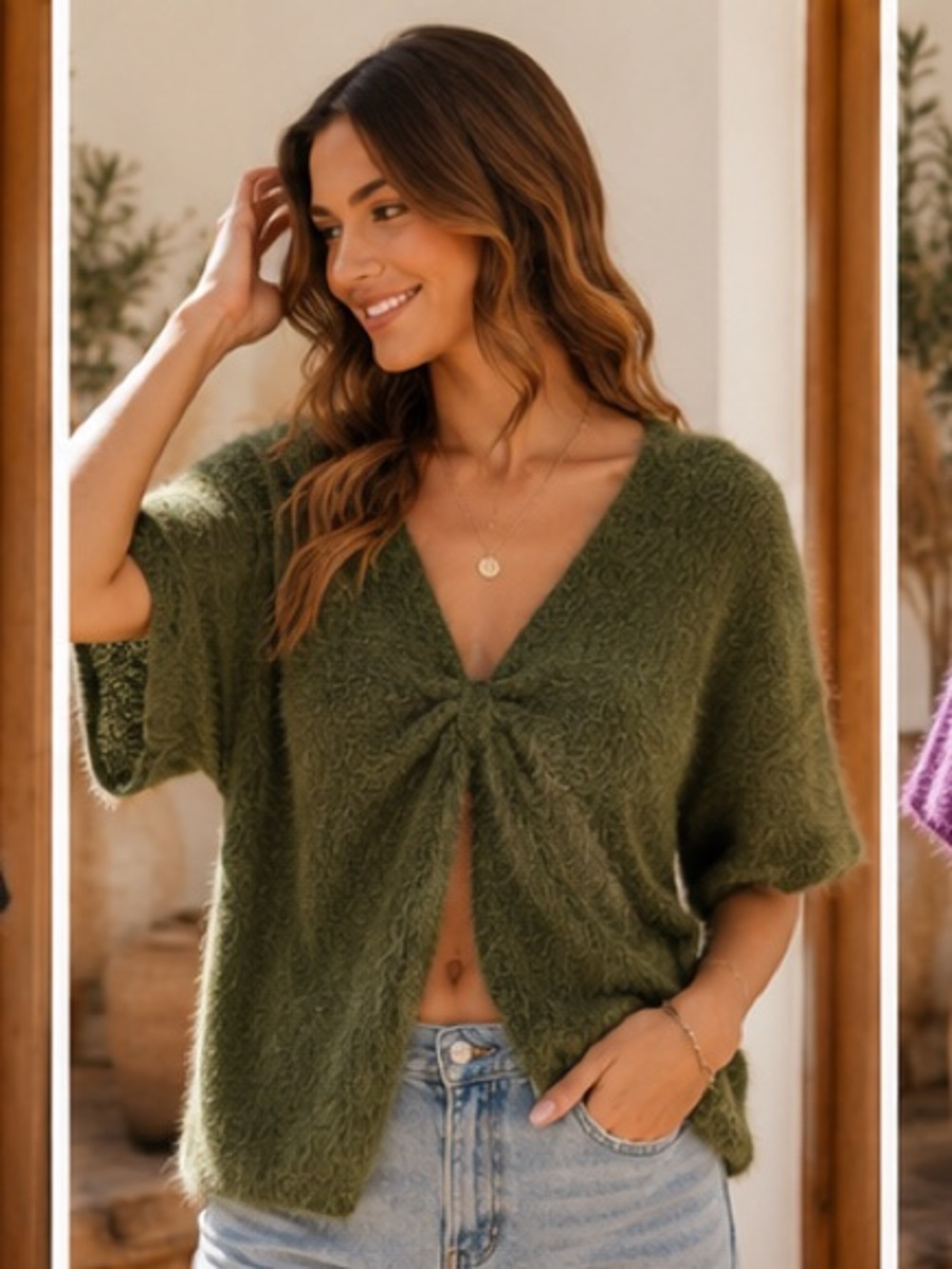 🇮🇹 Made in Italy Fuzzy Twist-Front Sweater